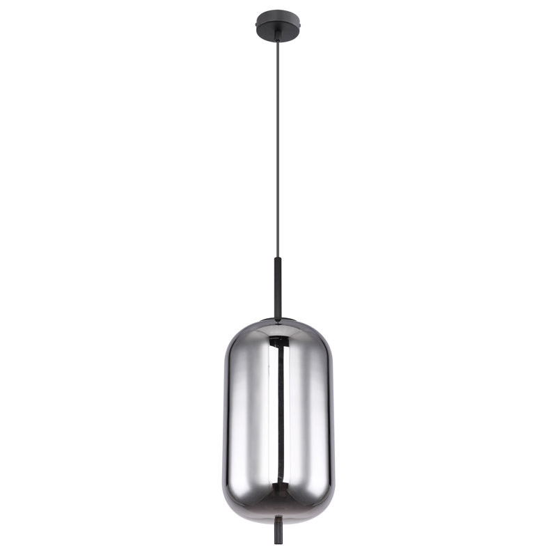 Sveta 1 - Light Black/Silver Single Pendant