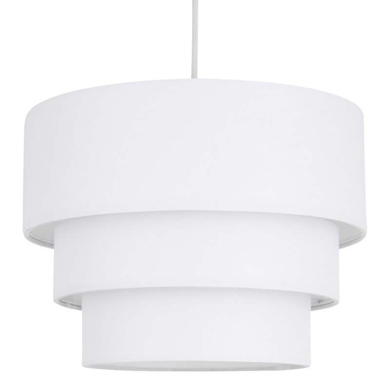 Layer 24cm H Cotton Drum Pendant Shade, White