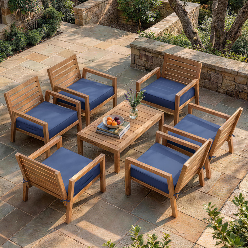 Outdoor Cushion Covers 24X24x4 Outdoor Seat Cushion Covers, Covers Only, Blue, 24" W x 24" D
