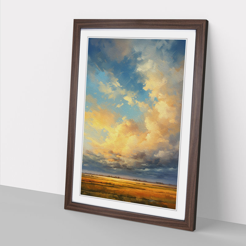 Single Picture Frame Print on Wood, Walnut Framed, 46cm H x 34cm W