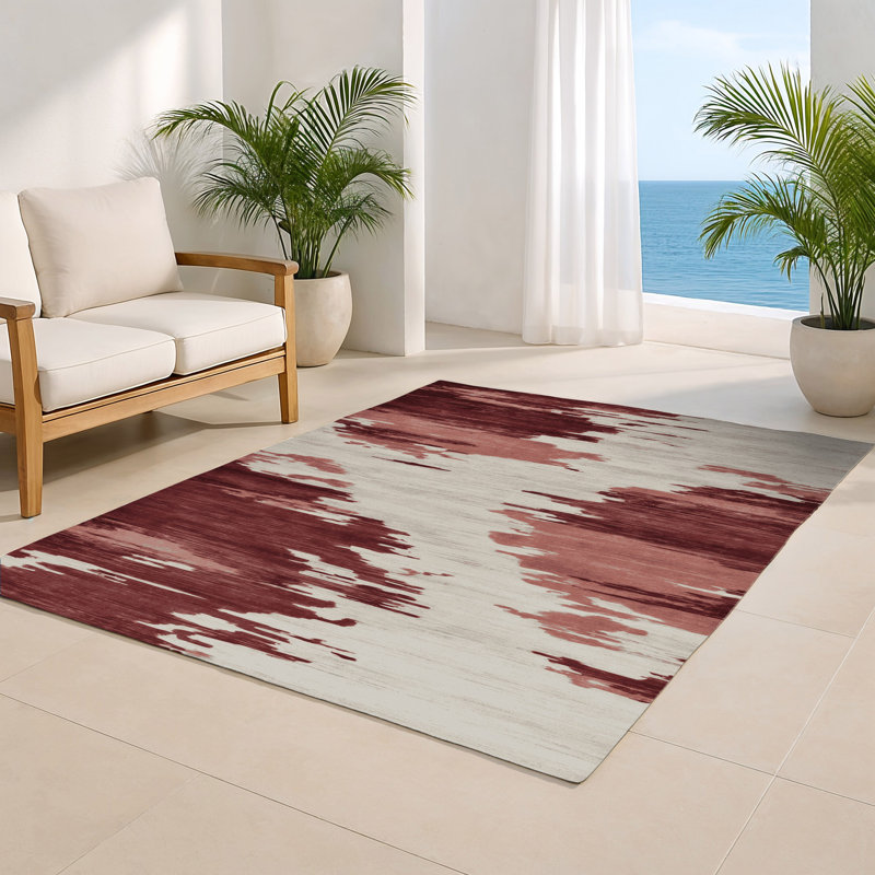 Watercolor Gray Indoor and Outdoor Area Rug, Rectangle 4' x 6'