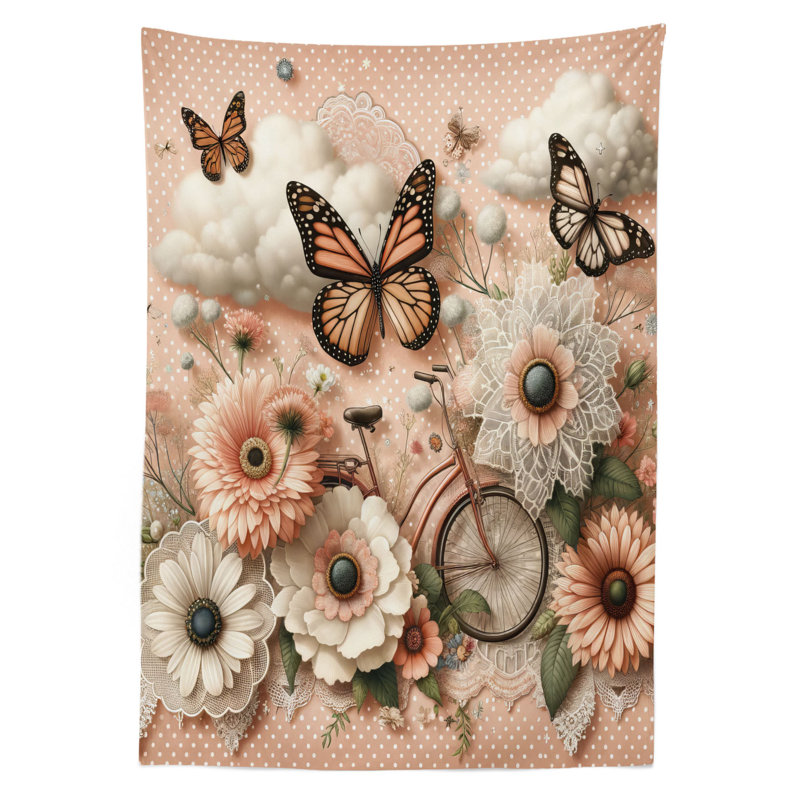 Caitin Floral Microfiber Tablecloth, 90" x 60"