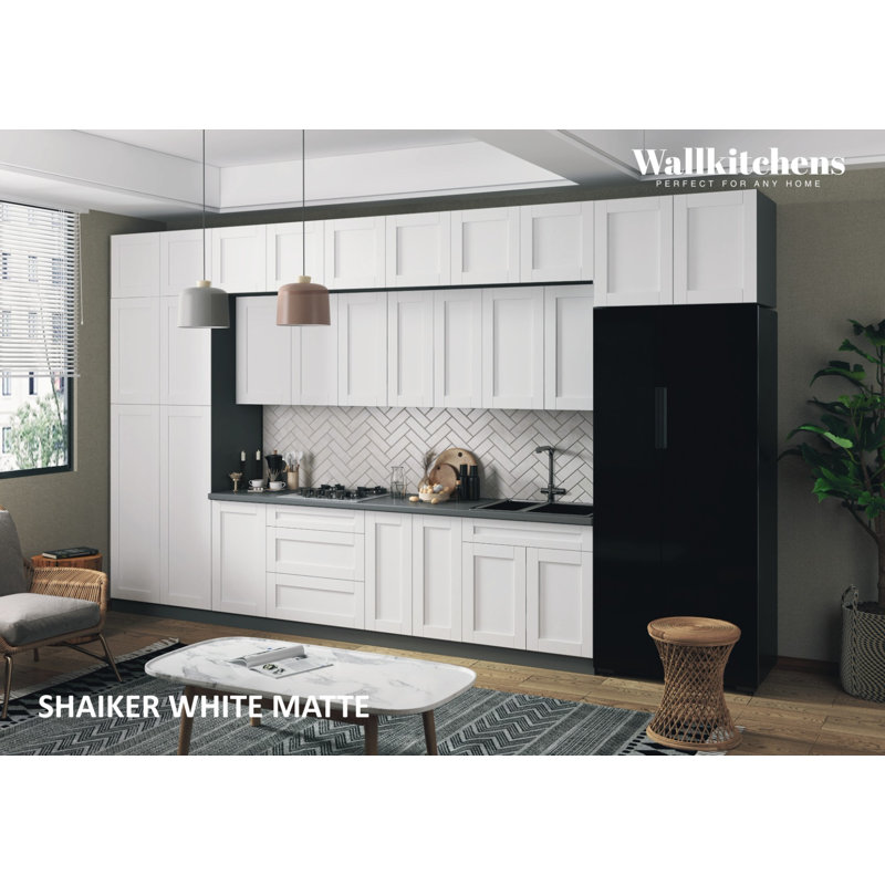 Cuisine moderne pleine grandeur en panneau de fibres à densité moyenne WALLKITCHENS FK-Serene l 180 x P 107 x H 96 