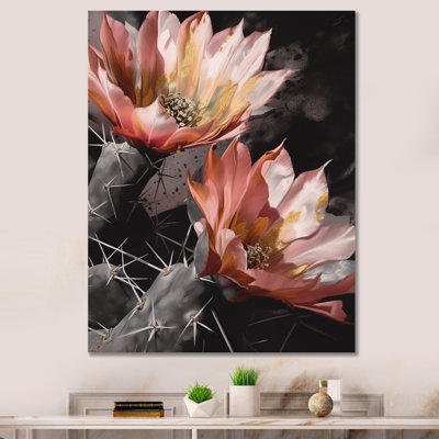" Orange Gray Cactus Flower II " Color Photography Print