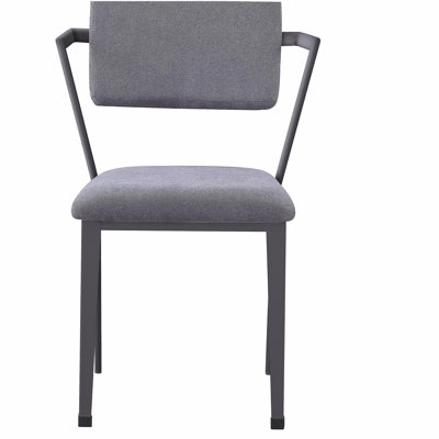 Chaise de bureau grise à dossier ouvert