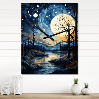 Indigo Intrigue Water Stream - Bicycle Wall Clock