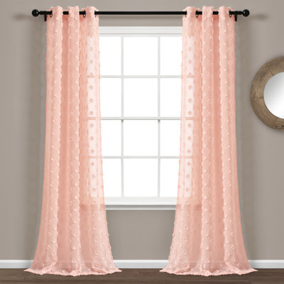 Textured Dot Sheer Sheer Curtain Pair
