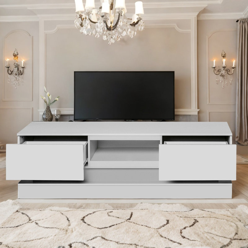 Annalena morden TV Stand with LED Lights,high glossy front TV Cabinet,can be assembled in Lounge Room, Living Room or Bedroom