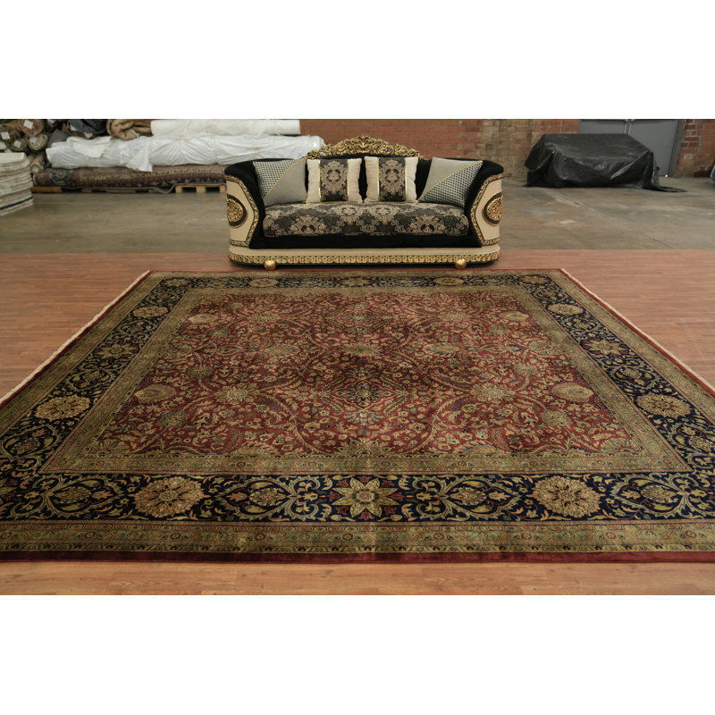 Tapis oriental carré carré en laine 12x12