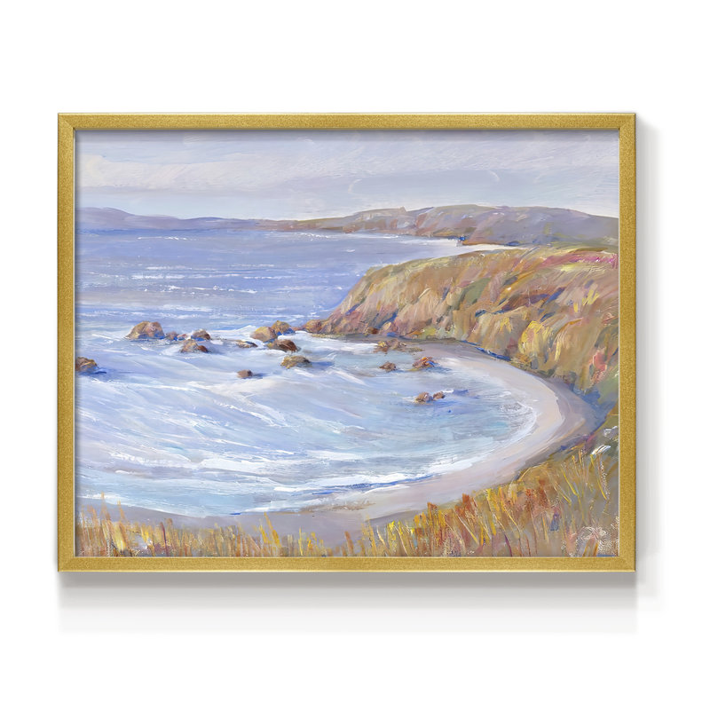 Le long de la côte II - Reproduction encadrée - Restickable, Doré, H 16 po x l 20 po