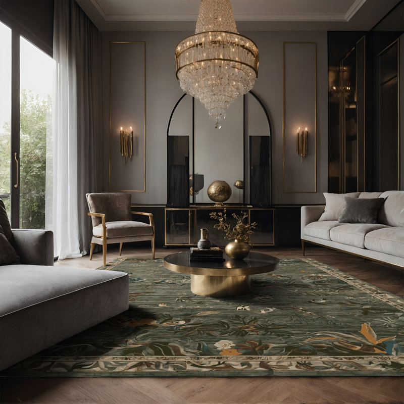 Tapis brun soyeux et moelleux, Rectangle 6 pi x 9 pi