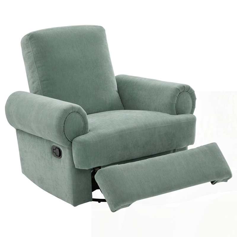 Manual Recliner Sofa Swivel Recliner Rocker Chair, Mint Green