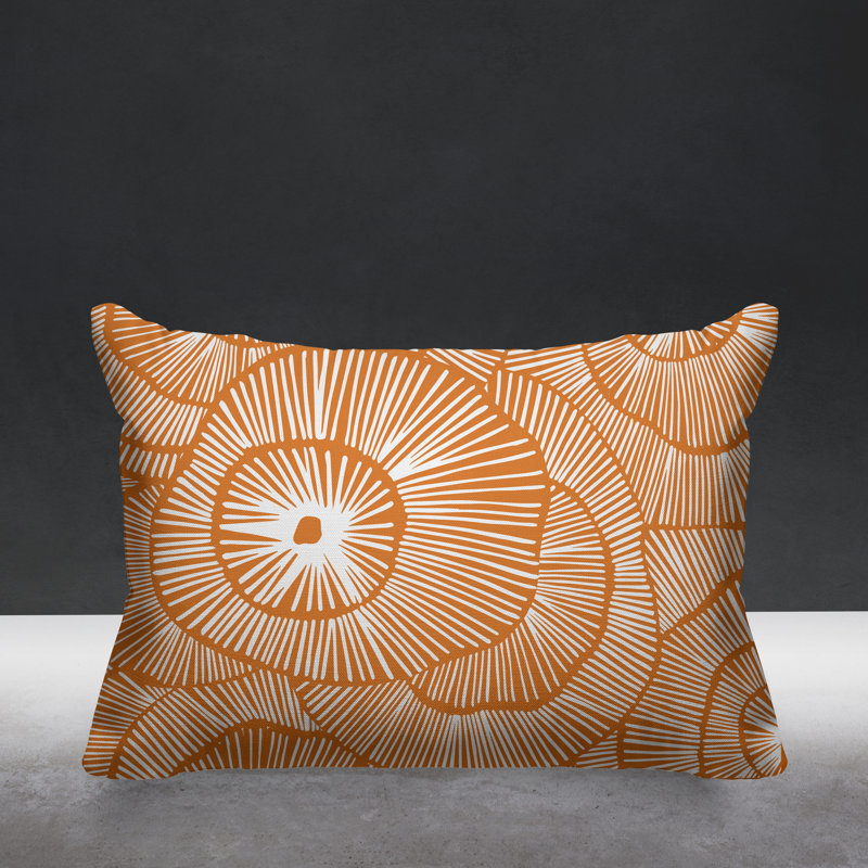 Coussin décoratif intérieur / extérieur Flower Burst, Orange
