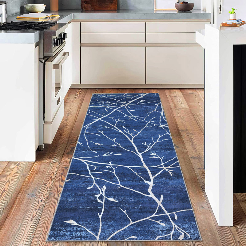 Moire Washable Abstract Indoor Rug, Runner 2' x 6'