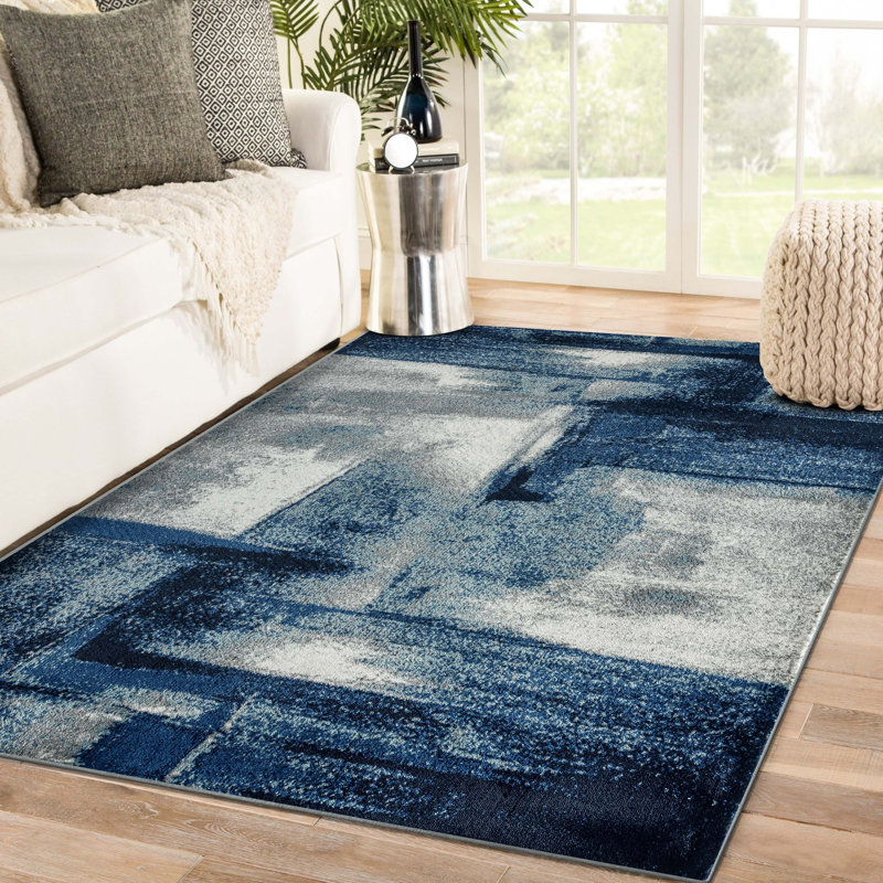 Tapis bleu marine Alayha, Rectangle 5 pi x 7 pi