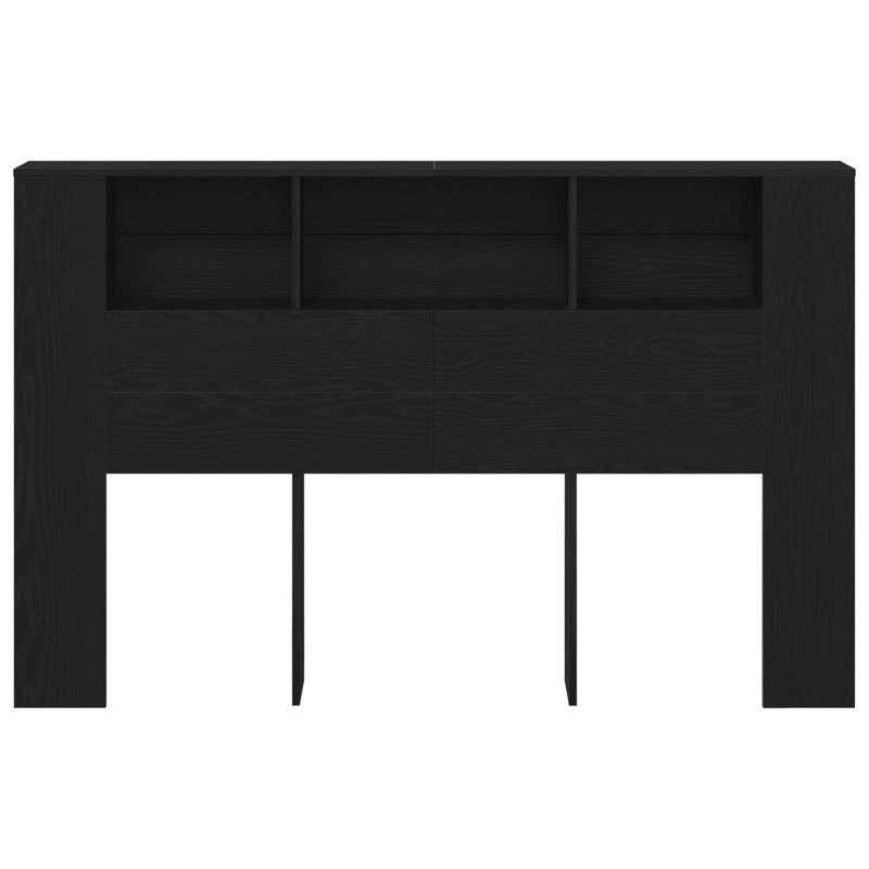Melby Headboard Cabinet, King (5'), Black Oak