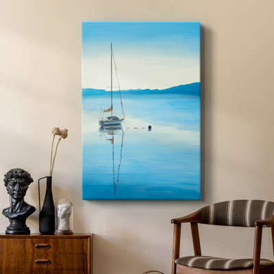 Misty Blue Sunrise Framed Print -Custom Wrapped Gallery Cavas