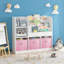 Bibliothèque et bibliothèque pour enfants, organisateur multifonctionnel avec 3 tiroirs en tissu pliables, idéal pour le rangement dans la chambre à coucher et la salle de jeux
