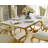 Ethanael Faux Marble Top Metal Base Dining Table-609660212