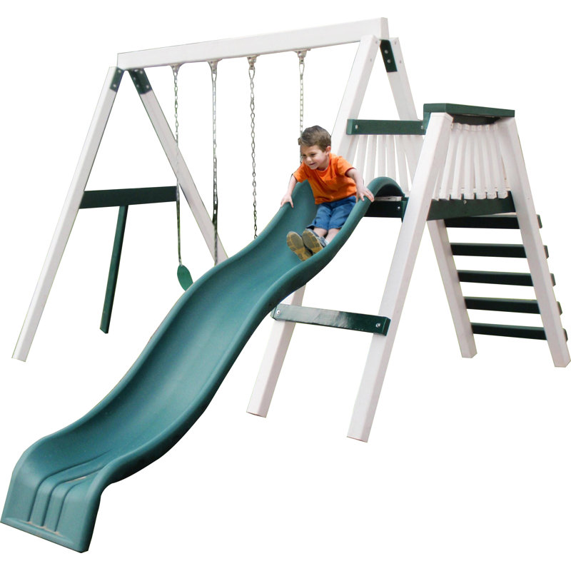 Congo Swing'N Monkey 2 Position Swing Set, Green / White