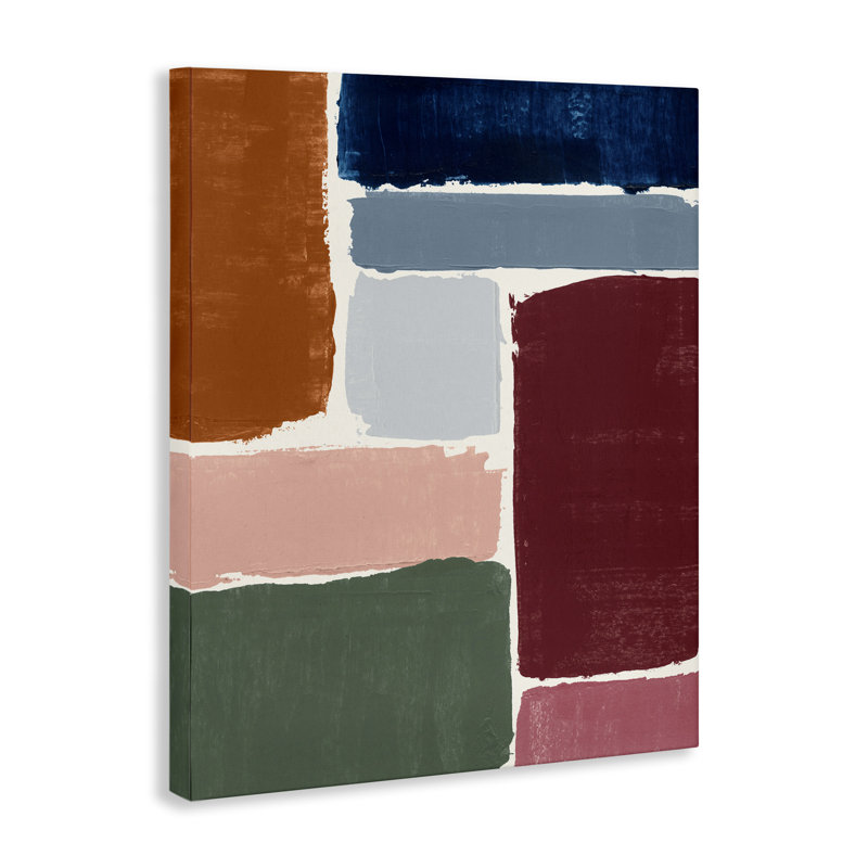 Art mural sur toile à motif de formes asymétriques par Victoria Barnes, H 20 po x l 16 po x P 1,5 po