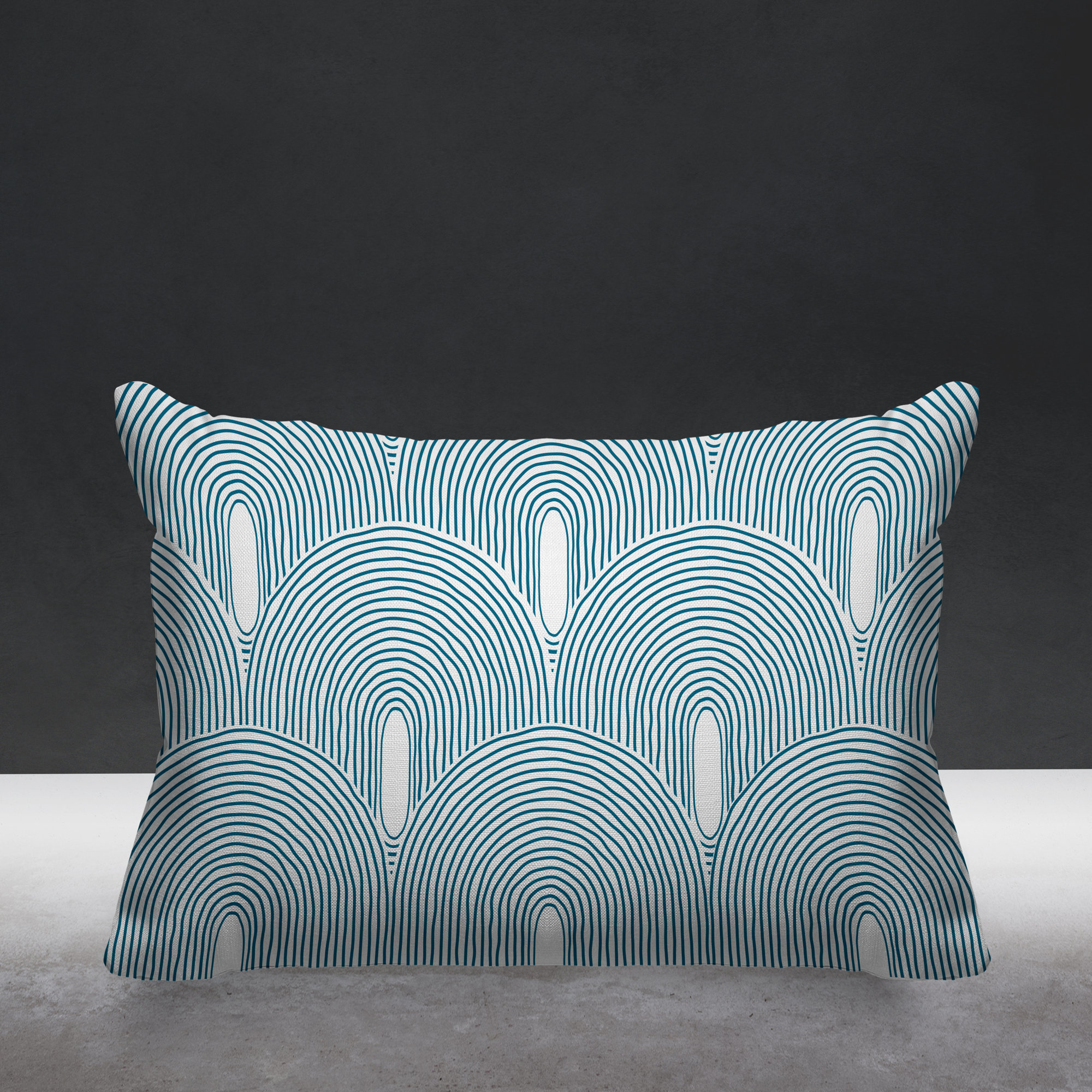 Limpo Starburst Spun Polyester Indoor/Outdoor Throw Pillow, Turquoise, 18"H x 25"W, Rectangular