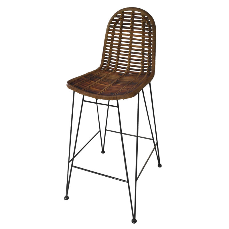 Mabel Counter Stool with Metal Frame, Natural