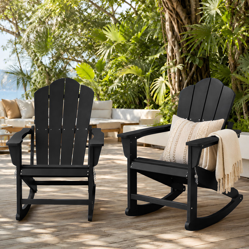 HDPE Outdoor Rocking Chair, black