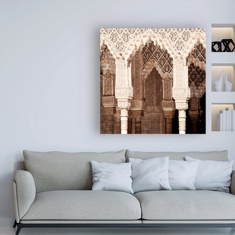 Fabriqué en Espagne 3 arches arabes à l'Alhambra II par Philippe Hugonnard - reproduction de photo sur toile tendue