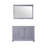 Dark Grey Single Bath Vanity 48 in. W x 22 in. D, White Quartz Top, White Square Sink, and 46 in. Mirror