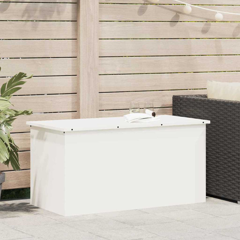 Outdoor Storage Box Steel Garden Solution Terrace Organizer Urban Style, 50cm H x 100cm W x 50.5cm D, 220L, White