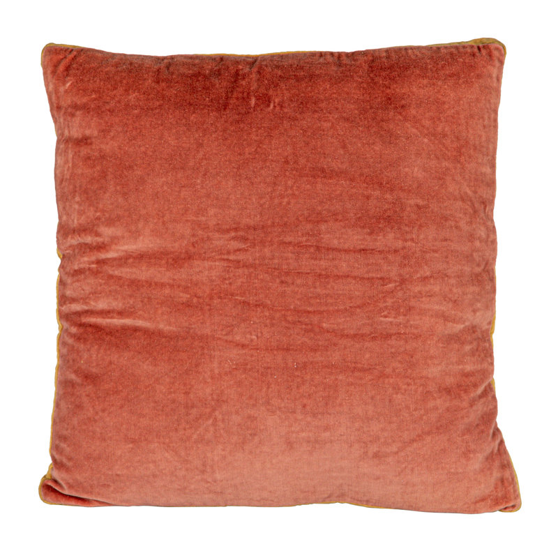 Berry and Navy Cotton Velvet Square Throw Pillow