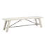 Banc de salle à manger en bois massif, métal inclus, blanc délavé, 3 places assises, bois d'une capacité maximale de 400 lb avec support de traverse, aspect blanchi,