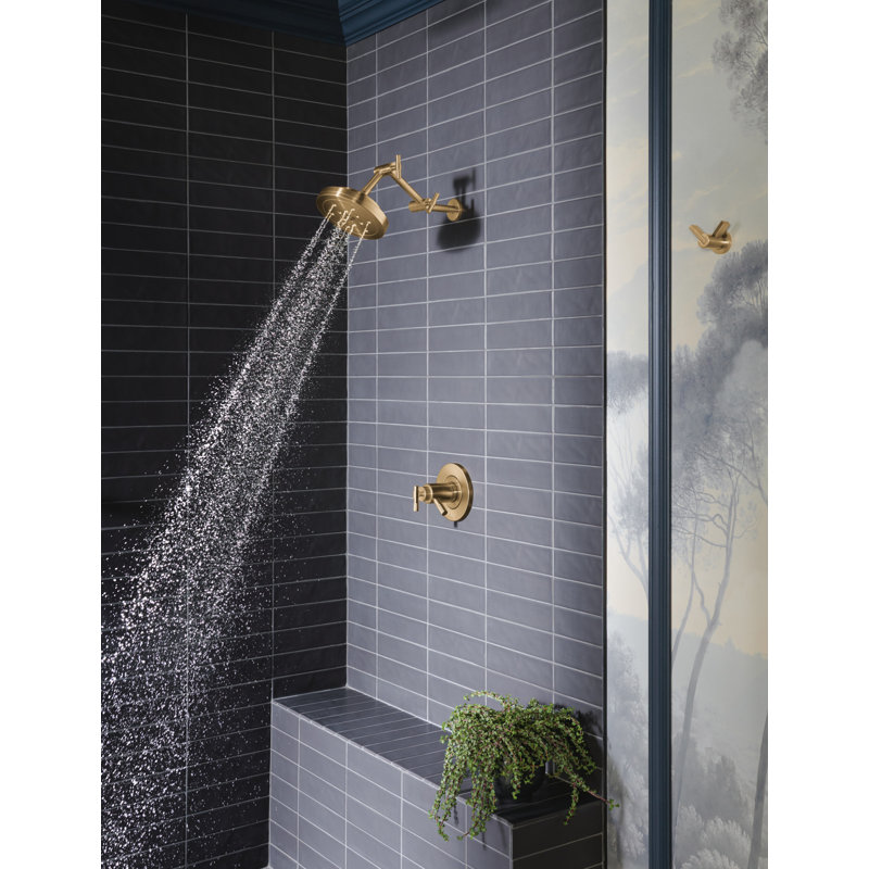 Litze Thermostatic Shower Faucet with TempAssure, Luxe Gold, Lever