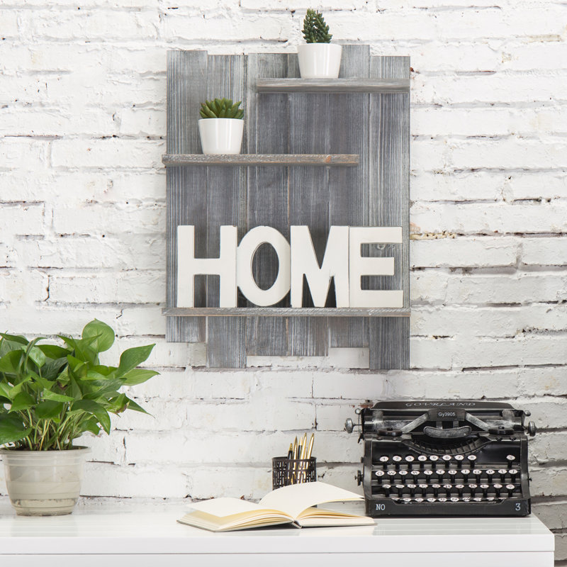 Abdyl 3 Piece Fir Solid Wood Accent Shelf , Grey