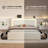 Upholstered Platform Bed with 4 Large Storage Drawers, RGB LED Lights, Charging Station, Adjustable Headboard, Easy Assembly-444370514-441463676