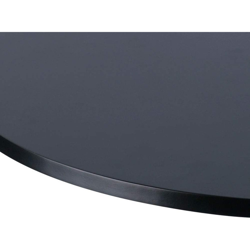 Table de bar ajustable en bois aggloméré, table de pub avec pieds et base argentés (noir)