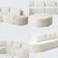 Canapé modulaire incurvé modulaire avec tissu chenille, 4 tabourets incurvés et 6 coussins décoratifs, sans nuage requis pour le salon, la chambre à coucher ou le bureau-939942546