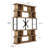 86" Industrial Rustic Brown 3-tier Room Divider Bookcase With Integrated Tv Mount