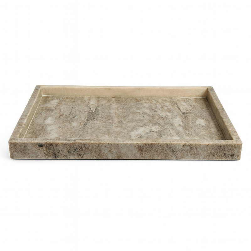 Lena Marble Tray, 1.5" H x 12" W x 18" D, Brown Galaxy