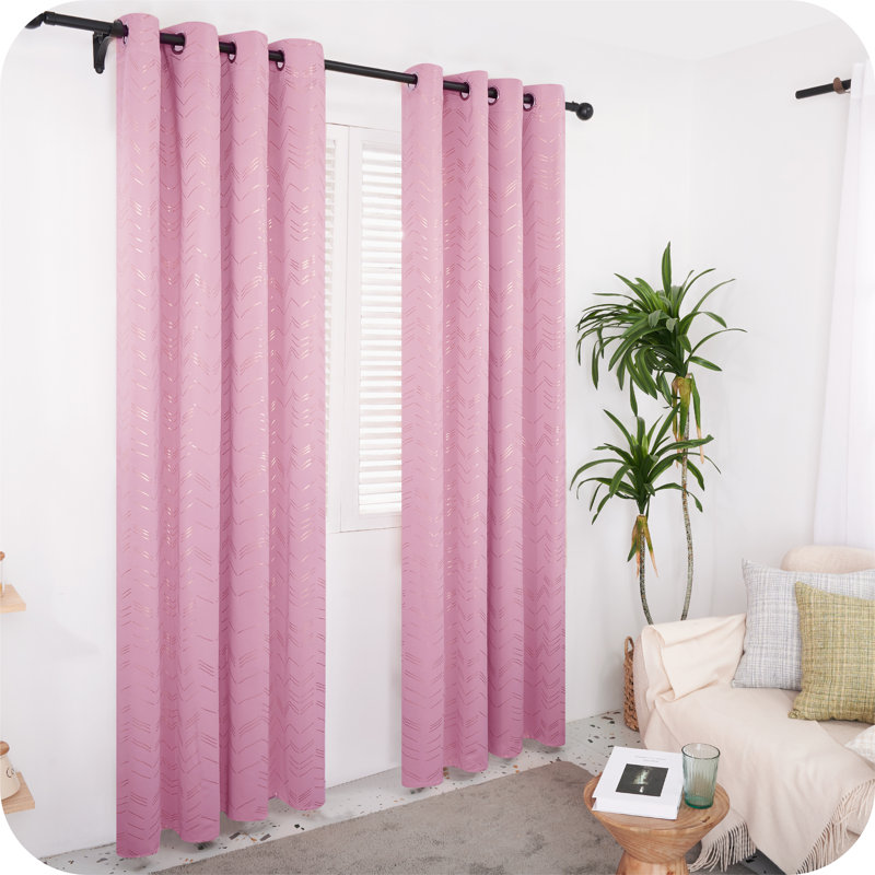 Abrahamsen Blackout Curtain, 46cm Width x 183cm Drop, Pink