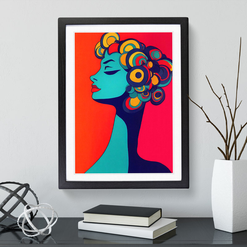 The Elegant Woman Abstract - Single Picture Frame Print, 34cm H x 25cm W x 2cm D, Black