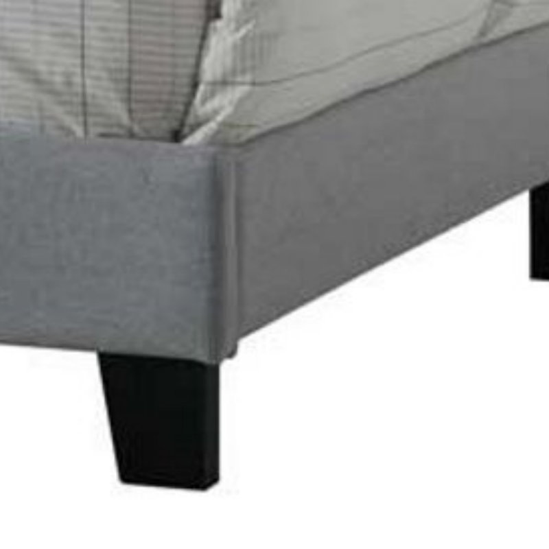 Grand lit en tissu gris Venacha