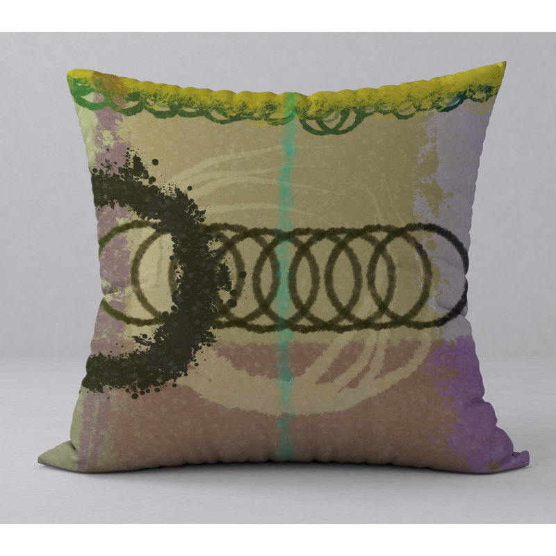 Abstract Reversible Throw Pillow, 18" H x 18" W