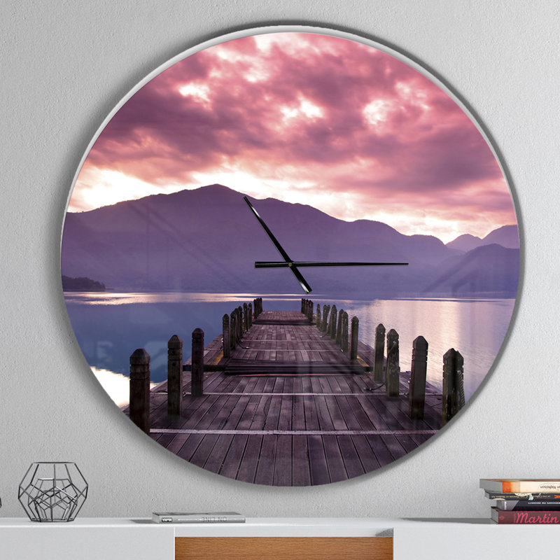 Beautiful Spring Sea at Morning - Horloge murale moderne, Surdimensionné