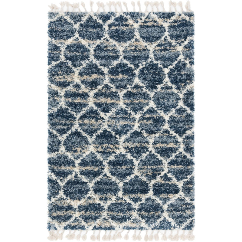 Burriss Geometric Shag Area Rug, Rectangle 122 x 183cm