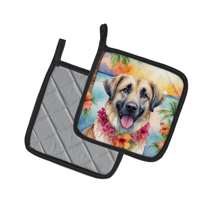 Caroline's Treasures Luau Party Floral Polyester Potholder Set