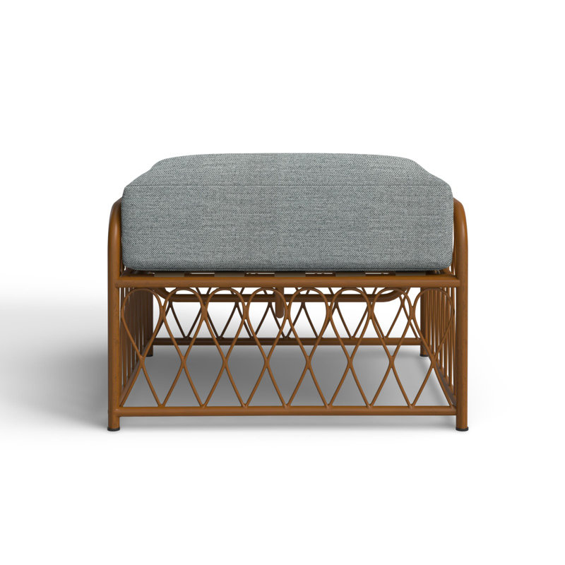 Repose-pieds d'extérieur avec coussin Cane, Haie flanelle Sunbrella® flanelle