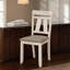 Ensemble de 2 chaises d'appoint transitionnelles Cottage avec sièges rembourrés et découpes à dossier ouvert, tissu beige sur bois massif, L 22,4 po x l 19 po x H 39 po