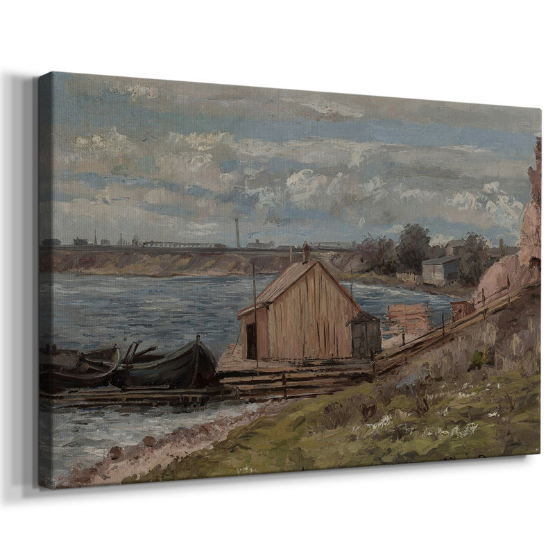 Paysage rétro - CCCLVII, H 13 po x l 19 po x P 1,5 po, Toile tendue